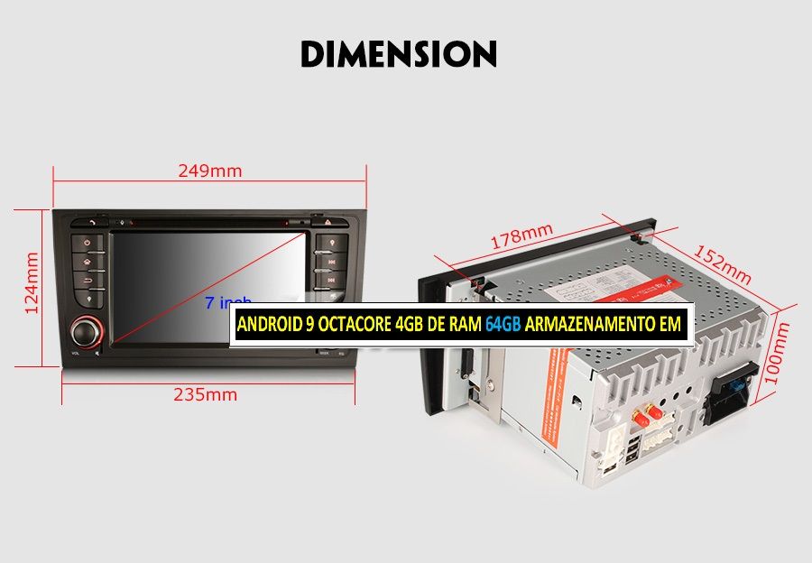 Auto-radio android 14 Audi A6 / BMW serie 1 E81 E82 E88