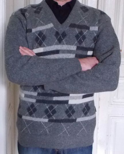 Теплый мужской шерстяной свитер полувер, Bogner,48-50 р