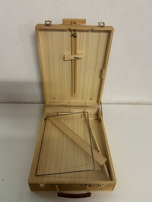Caixa cavalete de mesa portátil para pintura