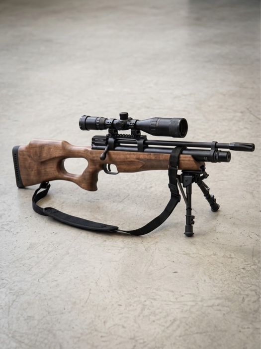 Carabina PCP Bullpup Kral Arms Puncher Breaker W 5.5mm (Nogueira Turca) + Ótica + Bipé