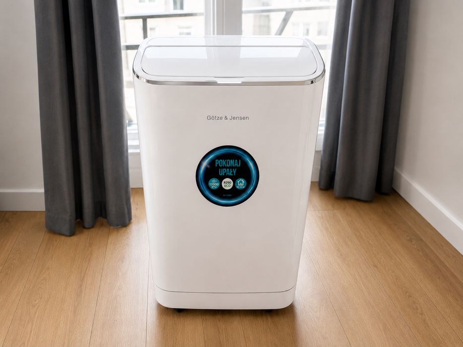 Klimatyzator przenośny Götze & Jensen AC12001 – 12000 BTU – gwarancja – prawie nieużywany
