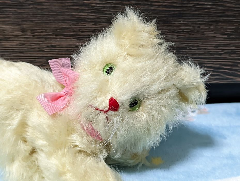 Мягкая игрушка коллекционная винтажная кошка, мохеровый кот, котик