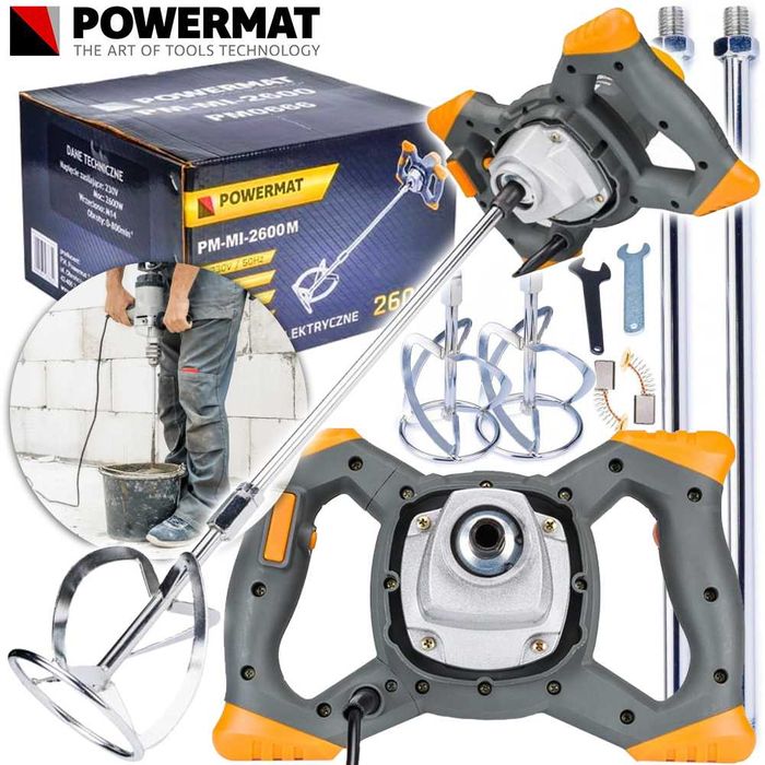 POWERMAT Mieszadło Elektryczne Do Zapraw Farby Gipsu 2600w M14 PM0670