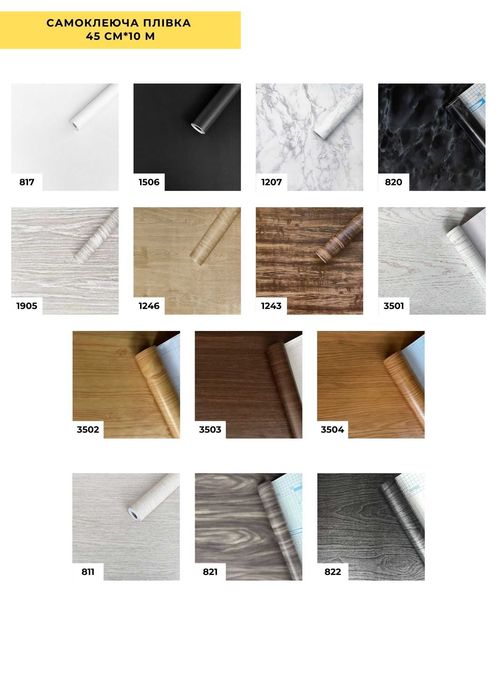 Самоклеюча плівка, самоклейка для меблів, купити самоклейку на кухню