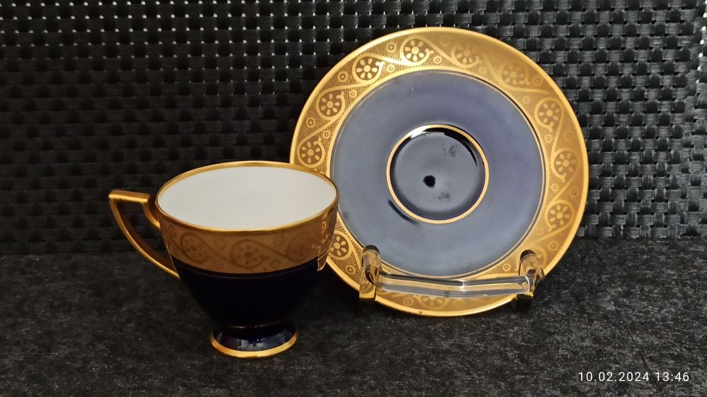 Porcelana Waldershof Rosenthal DUO 150 ml Złocona Jubilerska  22 K Au