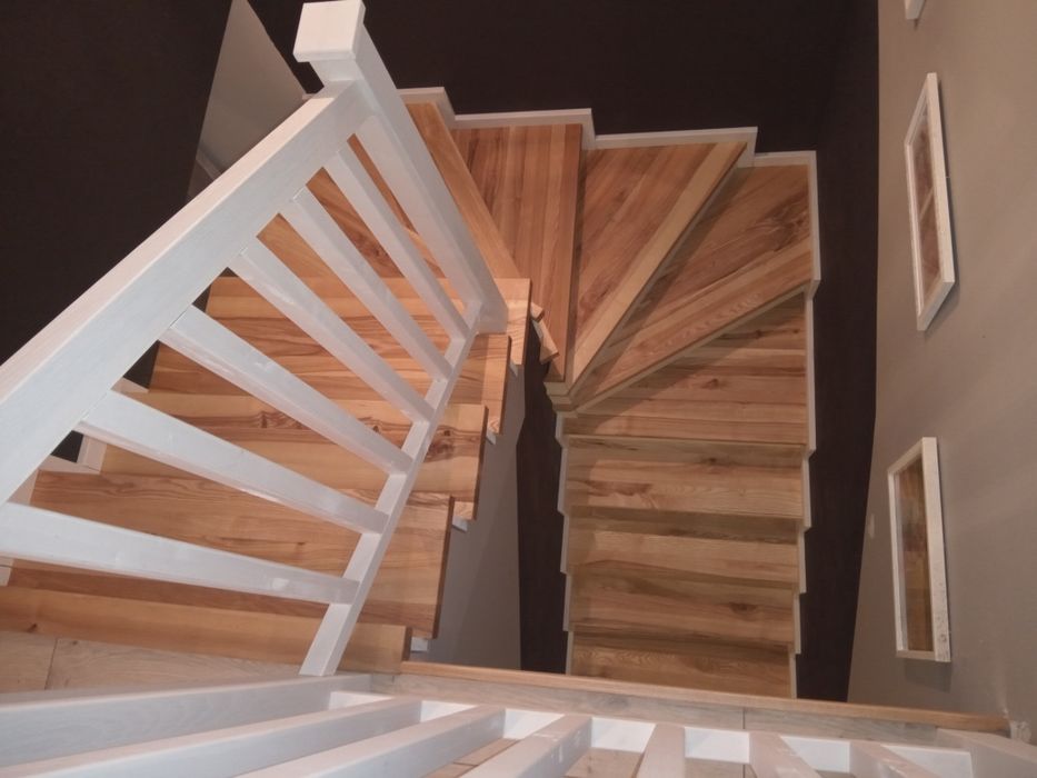 Stopnice  schody drewniane trepy na beton dąb jesion