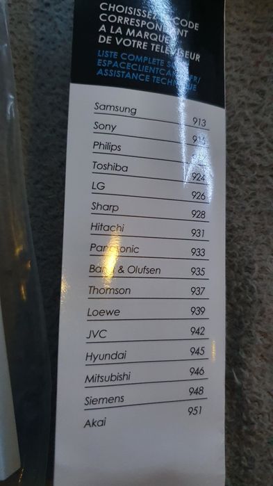 Uniwersalny pilot do tv