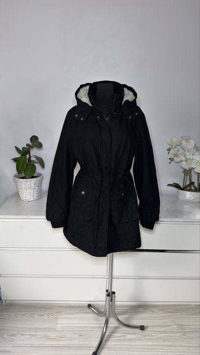 Kurtka parka M Czarna 100 % Bawelna Bonprix