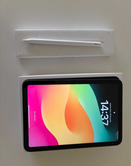 tablet apple ipad mini 6 com apple pencil e capa magnética