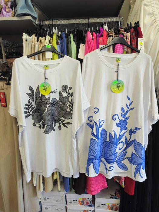 Bluzka, tunika biała haft, Fly Out Italy Plus size !!!