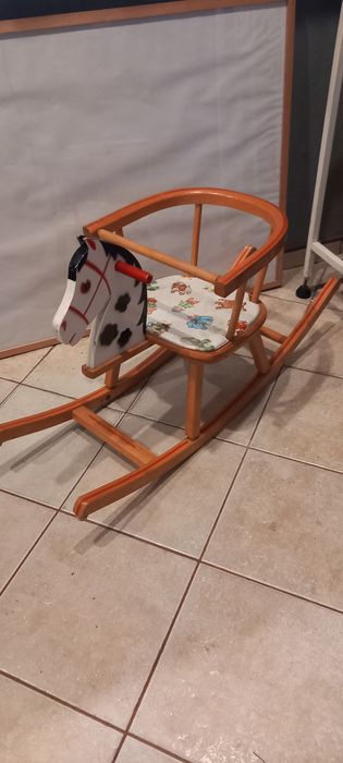 Konik na biegunach bujaczek drewniany bezpieczny