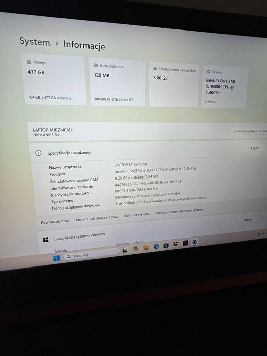 Laptop gamingowy Acer Nitro 5 AN515-54