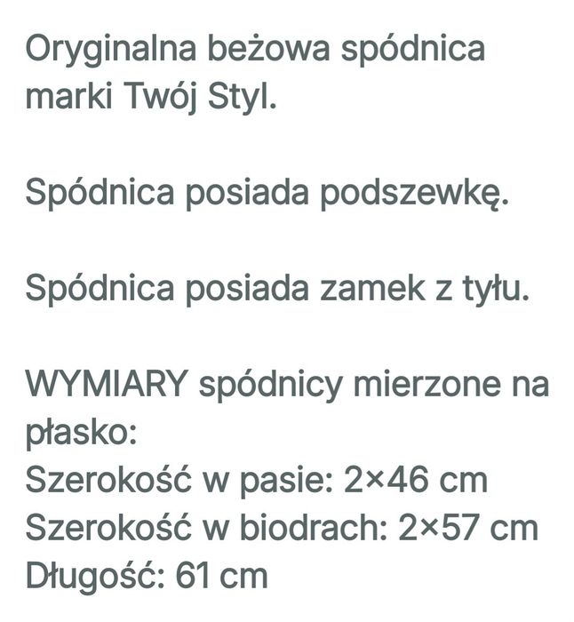 Twój Styl spódnica elegancka 44 46 xxl xxxl