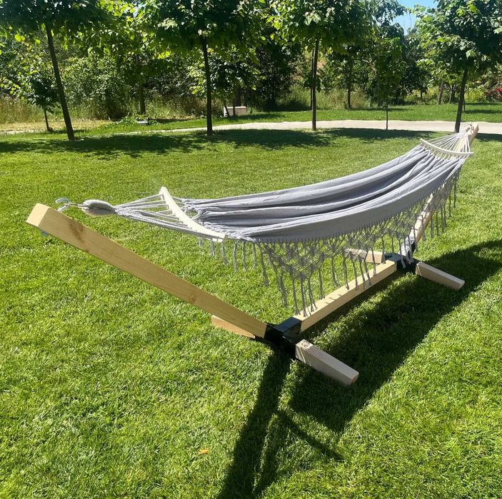 Zestaw Stelaż + Hamak 2os Boho komplet przenośny Comfort Zone 200 KG