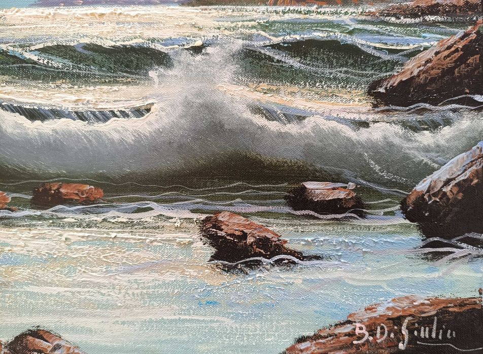 Pintura Original de Bruno Di Giulio - "Tempestade em Ischia" - Impecável !