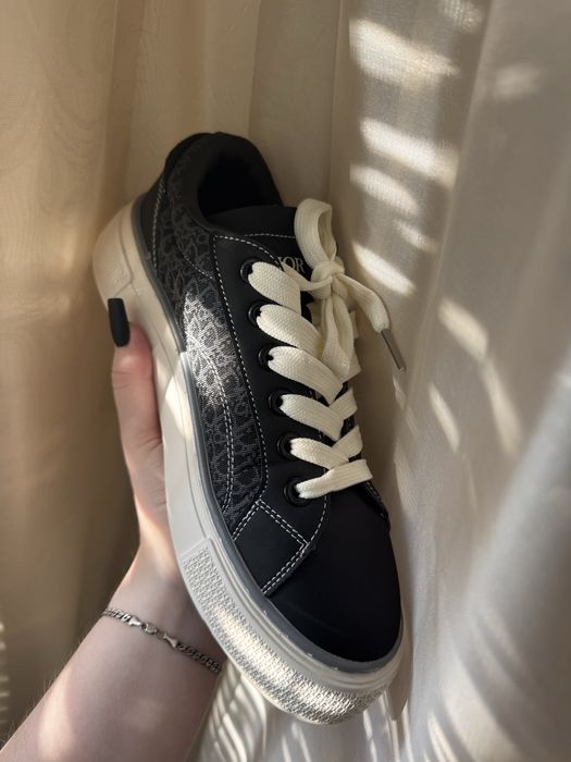 Кеди / кросівки Dior ( діор )  чорні з сірим