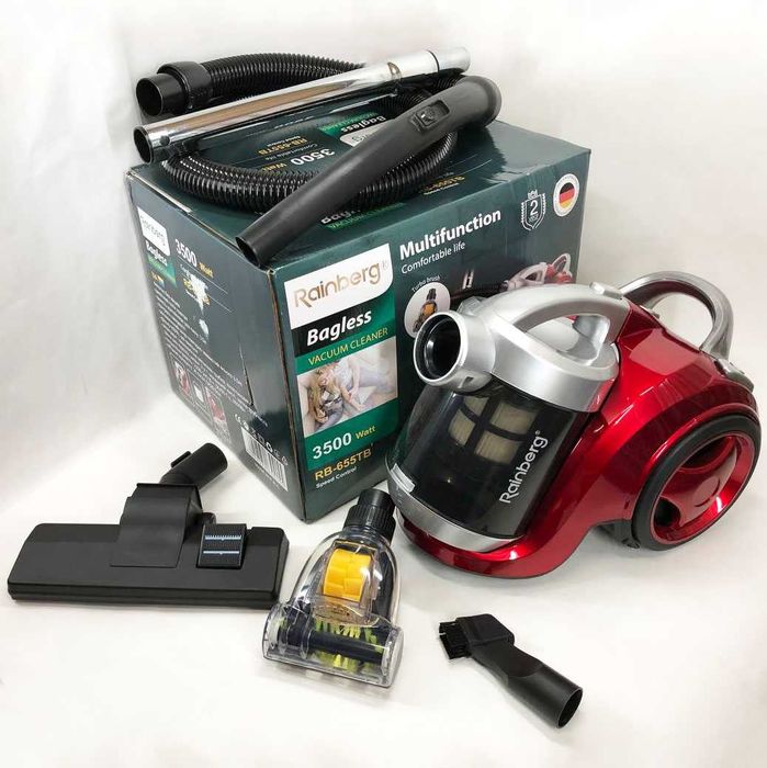 Подарок родителям! Мощь! Пылесос Rainberg 2500W 3,5L + ТУРБОЩЕТКА