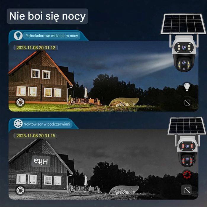 Kamera Solarna 4G na Kartę SIM Obrotowa 8MP IP66