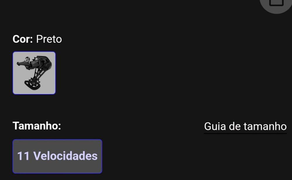 Desviador traseiro Shimano Deore de 11 velocida-
des, gaiola longa SGS