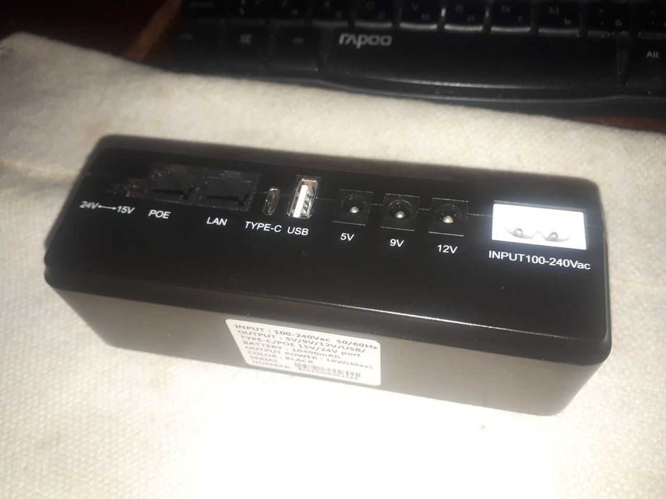 Mini UPS (ИБП) 10400mAh для роутера и ONU / Power Bank 18W