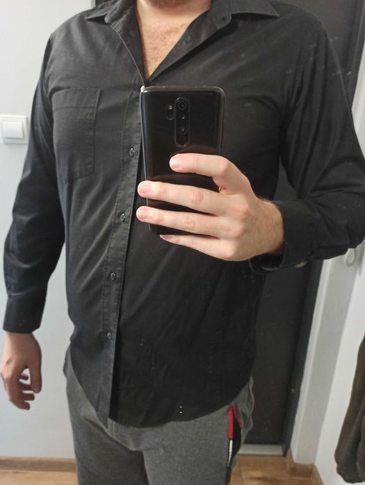 Koszula męska czarna Konsul długi rękaw ok. 190 cm