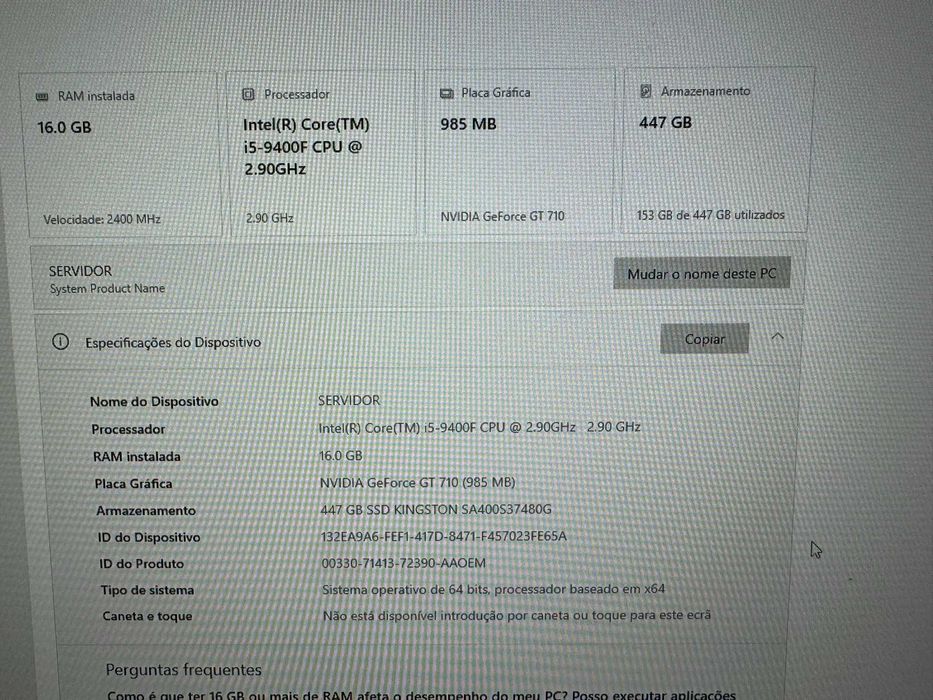 Setup Completo Torre + Monitor + Teclado e Rato64563931424385123