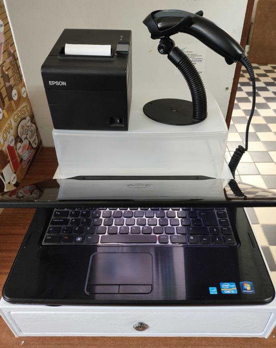 POS Computador portátil, Impressora Leitor código de barras Gaveta