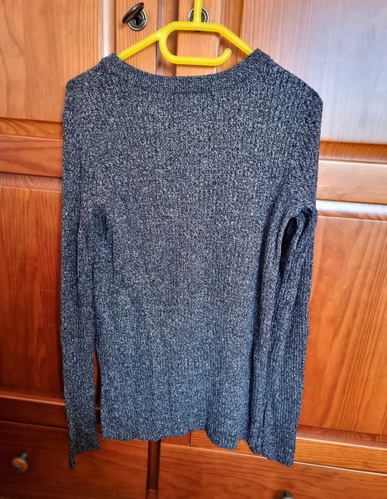 Camisola de malha cinzenta e preta H&M, tamanho XS