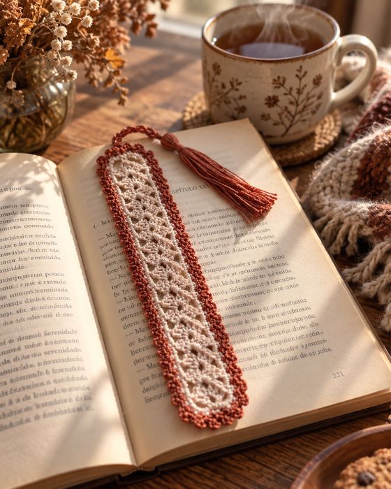 Marcador livro crochê