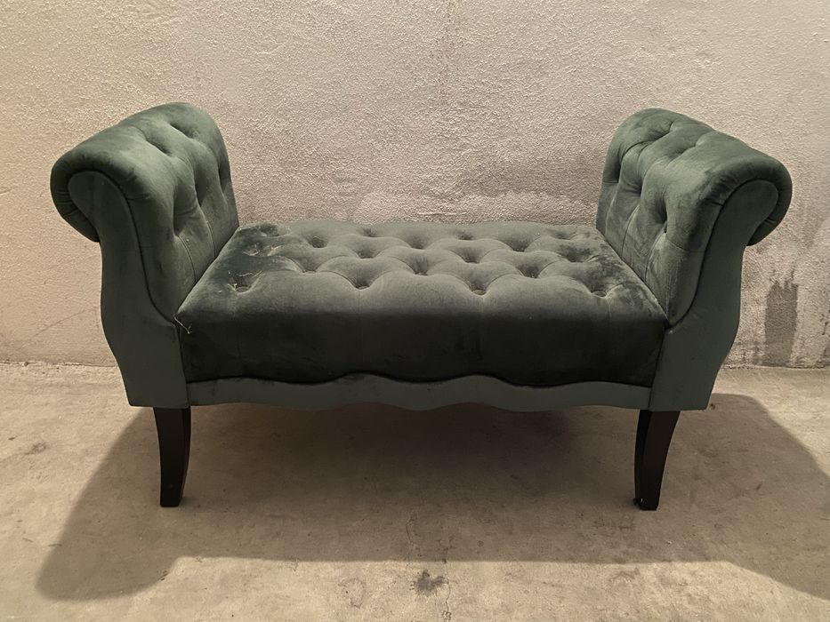 Banco de apoio veludo ottoman 47x76x50cm