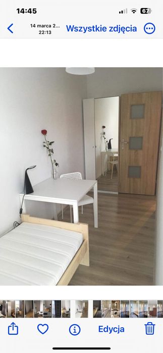 Pokoj jednoosobowy  Wroclaw kolo Parku Slowianskiego