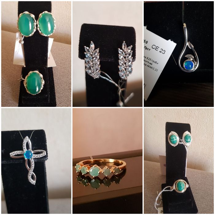 сережки серьги комплекты серебро