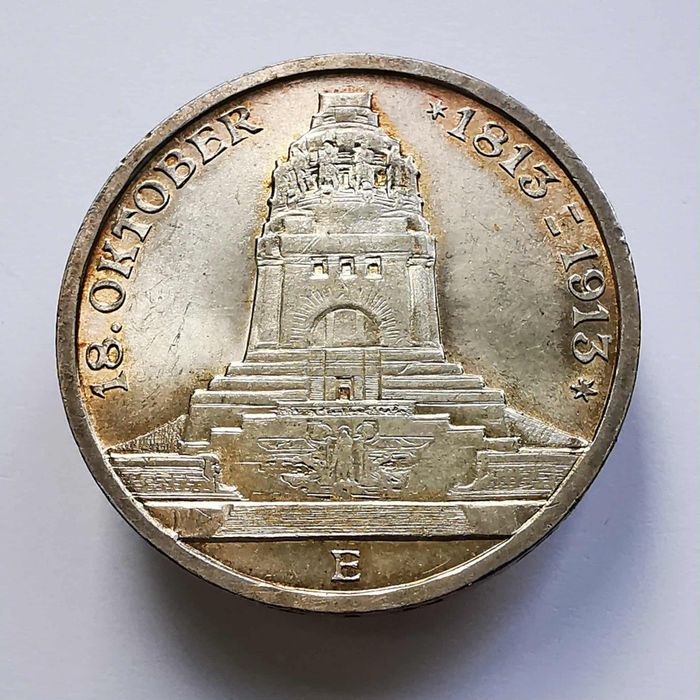 Saksonia, 3 marki 1913 E, Bitwa Lipsk, Pomnik