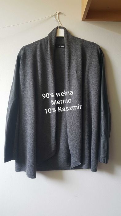 Narzutka The Kooples wełna kaszmir skóra naturalna rozmiar S