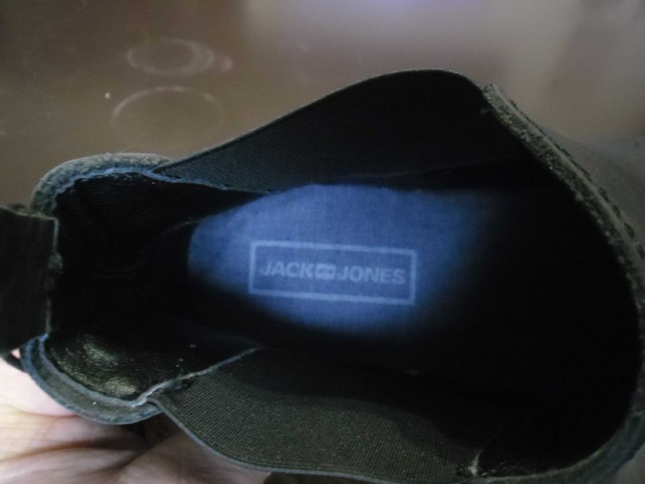 Buty sztyblety męskie skórzane - JACK JONES