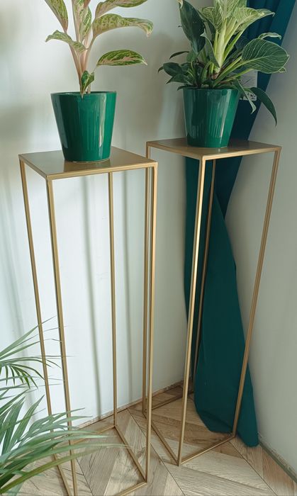 2 złote kwietniki wysokie 100 cm