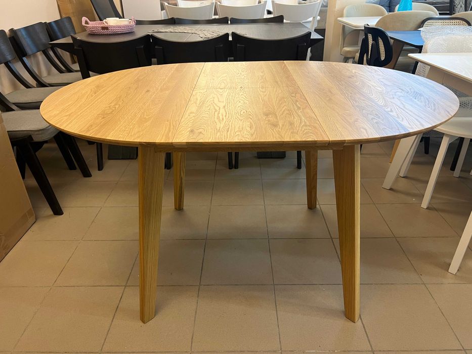 Стіл Соренто Д100+40 кухонний круглий розкладний дубовий на кухню дуб