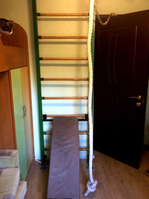 Шведская стенка, канат и турник для взросльіх и детей