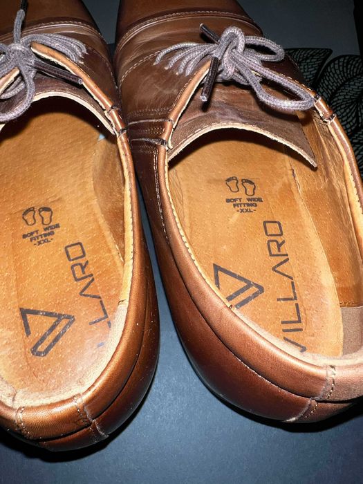 Brązowe skórzane buty eleganckie weselne