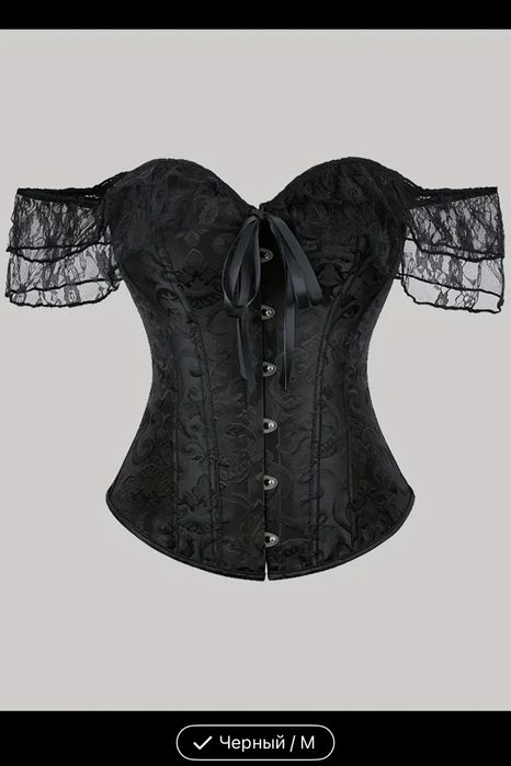Корсет черный жилет фрак в готическом стиле