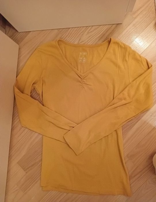 Esmara bluzka z długim rękawem w kolorze musztardowym, bawełniana