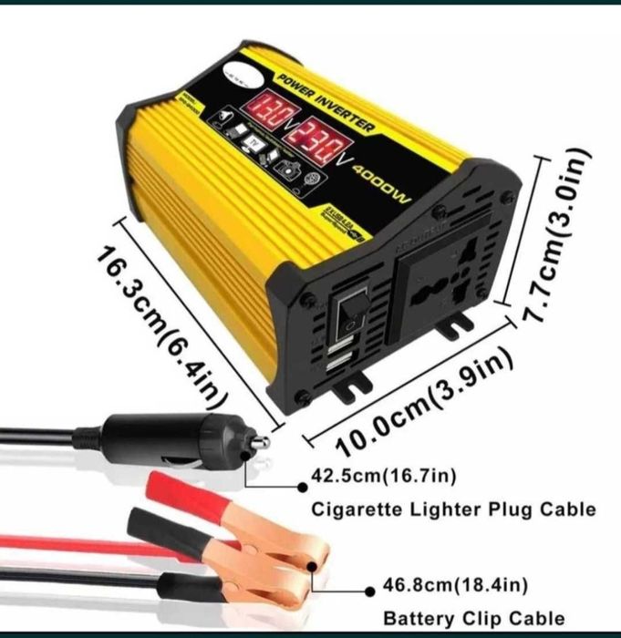 Інвертор 4000w 12v/220v. Чистий синус, перетворювач напруги.