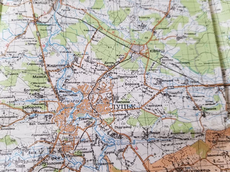 Топографическая карта Волынская область двухкилометровка