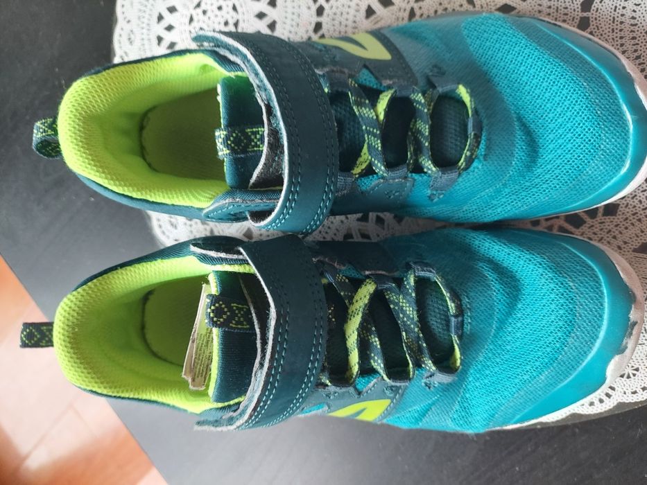 buty decathlon 34 21,5cm blue green na rzep