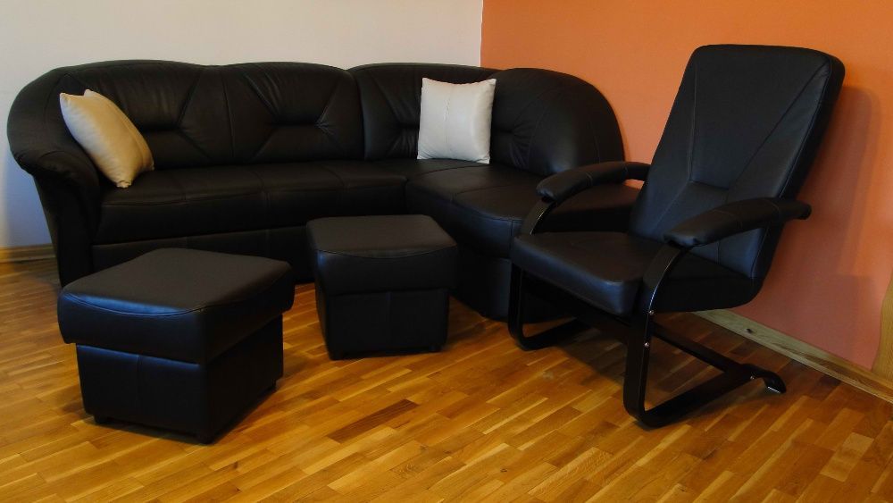 Letnia promocja Narożnik FRESH skóra naturalna funk. spania Producent