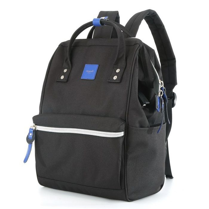 miejski, czarny plecak zawieszony na regulowanych szelkach - himawari