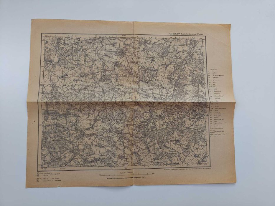 Stara mapa Gorzów 1921 rok