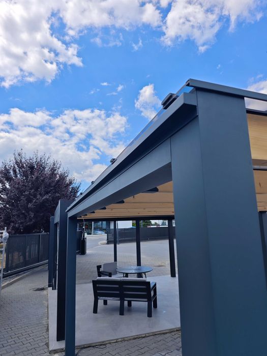 NOWOCZESNA Pergola / Carport – Masywna Konstrukcja Aluminiowo-Drewniana v1