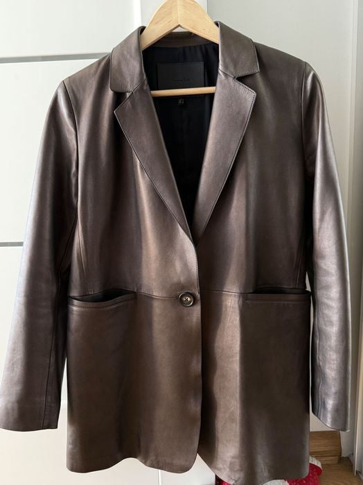 Massimo Dutti шкіряний піджак блейзер