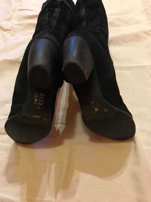 Kozaki długie czarne na obcasie KOWBOJKI R.41